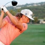 Cameron Smith hits a drive during practice round at 2022 Sony Open
