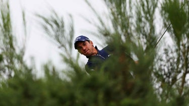 golfer in trees