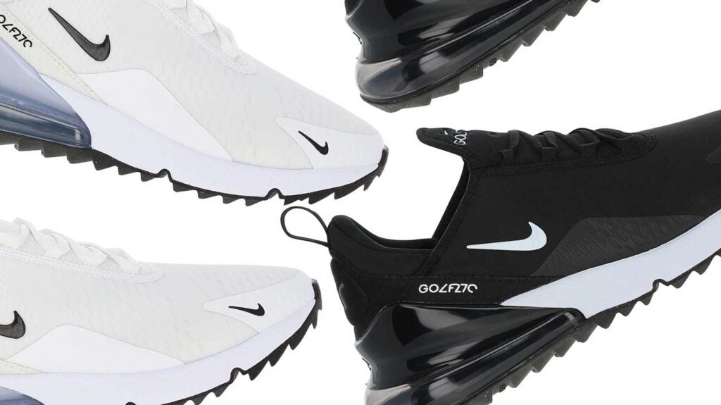 Nike Air Max 270G golf shoes in black and white