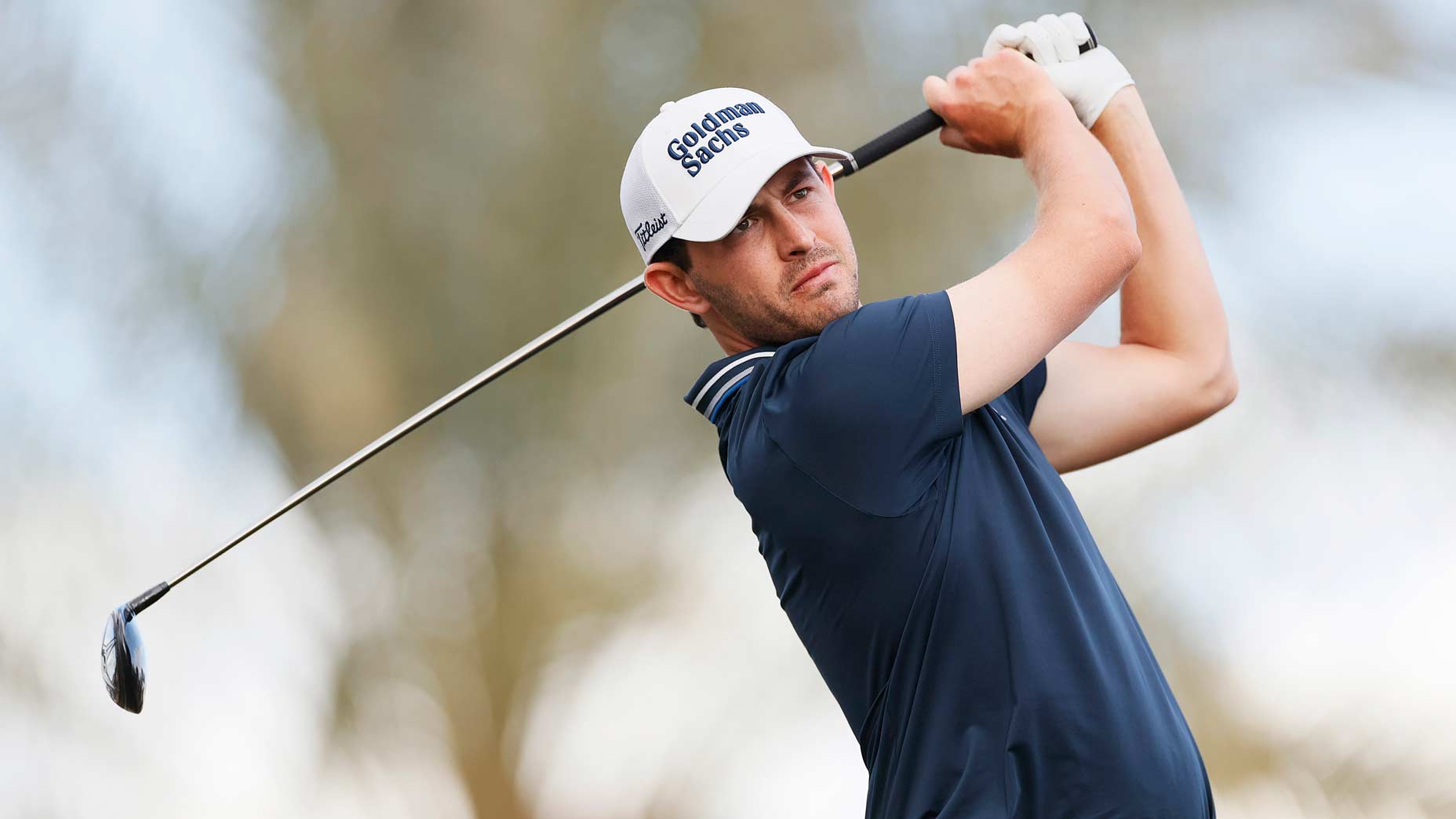 Patrick Cantlay hits shot during third round of 2022 American Express