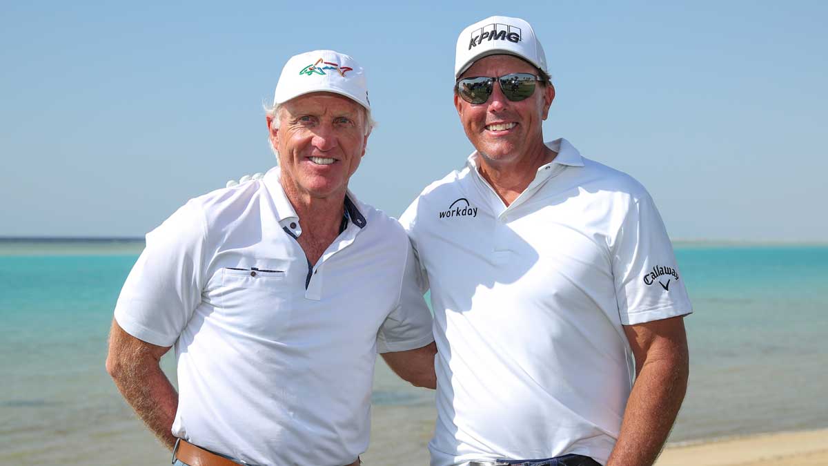 Greg Norman and Phil Mickelson in Saudi Arabia