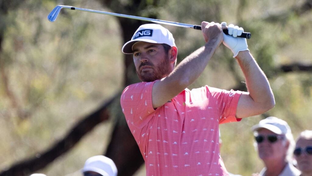 Louis Oosthuizen hits irons shot during WM Phoenix Open