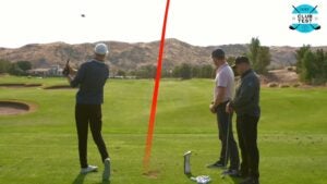 Golfers test ping i525 ironson driving range