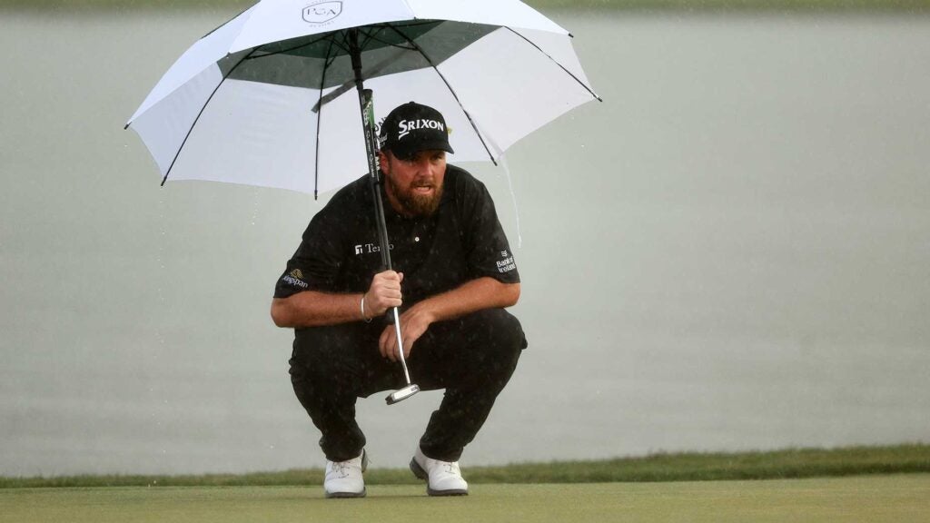 Shane Lowry reads a putt during the final round of The Honda Classic.