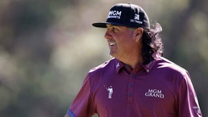 Pat Perez looks into the distance during golf tournament