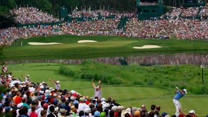 Rory McIlroy hits shot during 2011 U.S. Open at Congressional