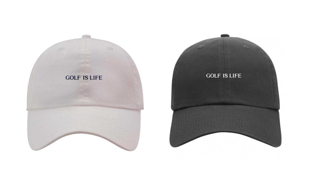 Golf is life dad hat in black and white