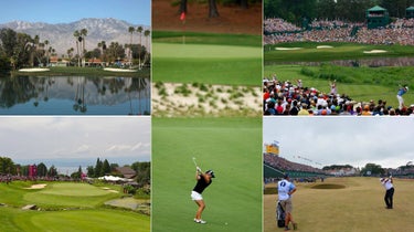 5 frames of the five LPGA host courses for majors in 2022