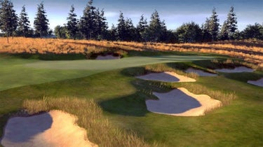 The rendering of the 5th hole at Sedge Valley.
