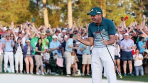 Sergio Garcia celebrates winning the 2017 Masters.