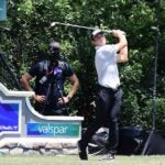Viktor Hovland hits tee shot during 2021 Valspar Championship