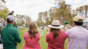 Patrons at the 16th tee at Augusta National
