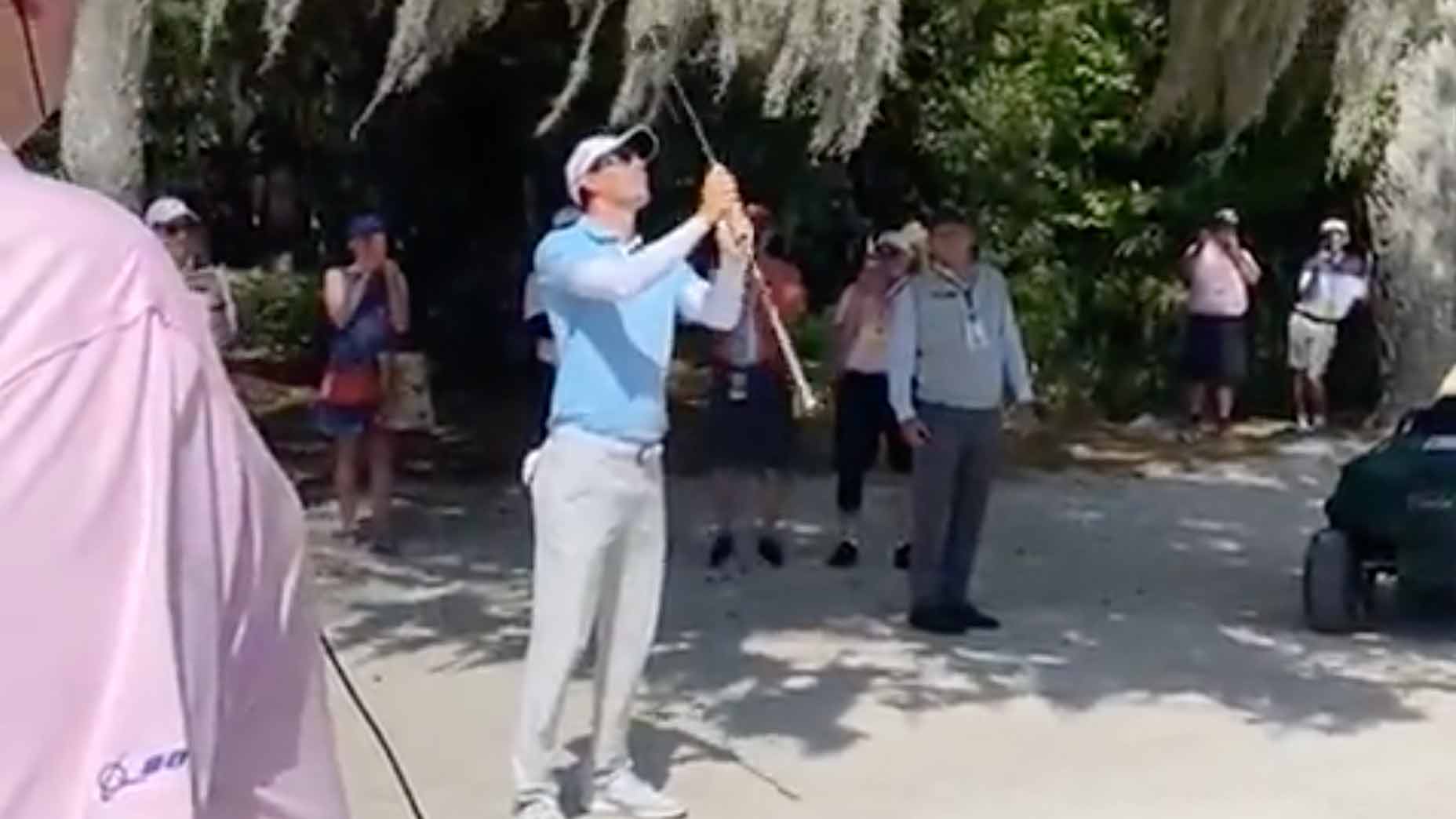 Dylan Frittelli's ball got stuck in a tree.