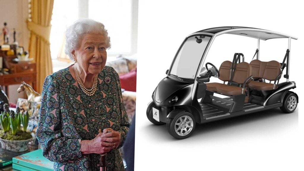 queen elizabeth golf cart