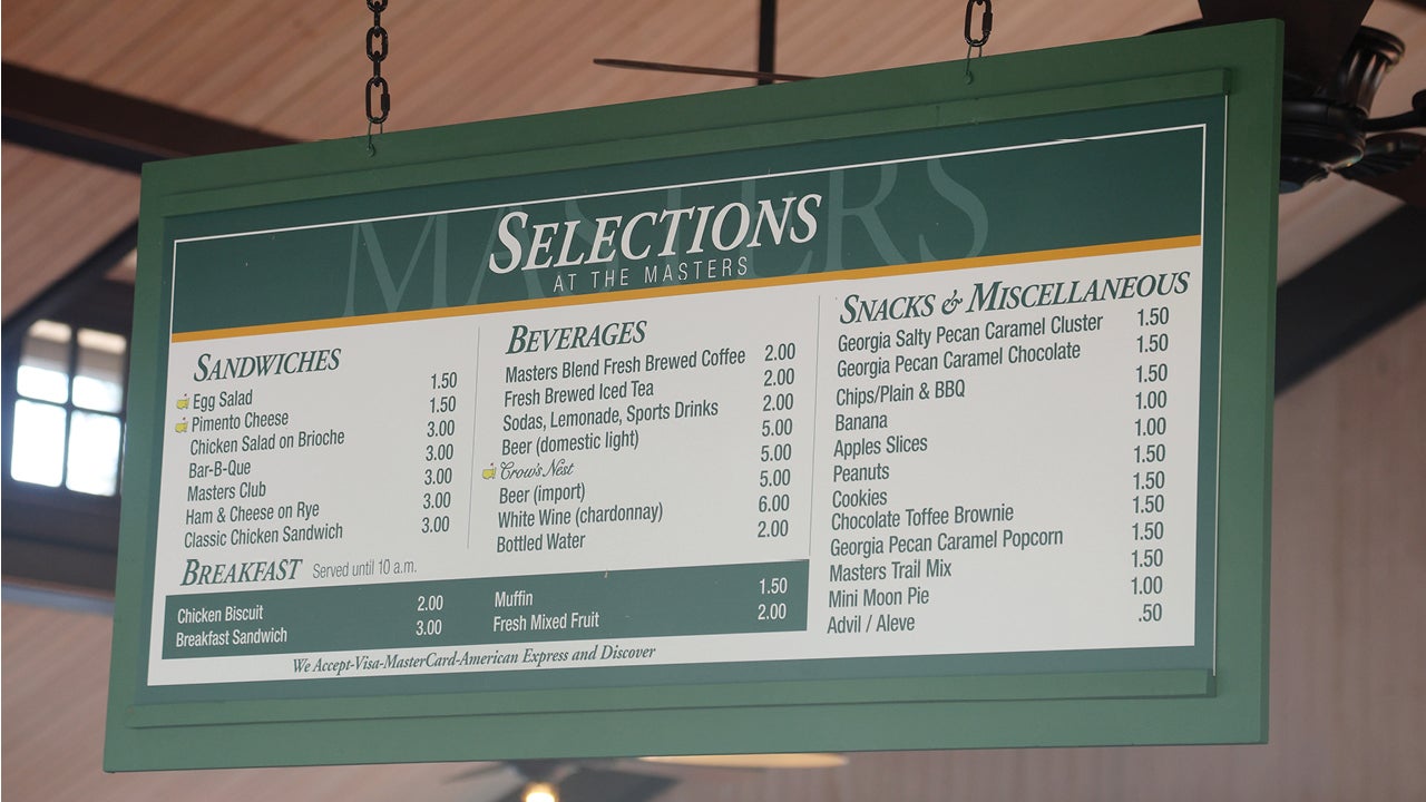 18 reasons why the Masters is sports' greatest event 11 The Masters Concessions menu in 2022