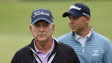 Jay Haas and his son, Bill Haas, at the 2018 U.S. Open at Shinnecock Hills.