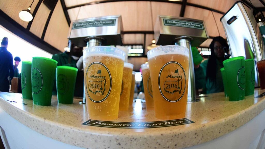 Beer in Masters cups at Augusta National