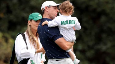Rory McIlroy and family at the Masters Par-3 Contest on Wednesday.