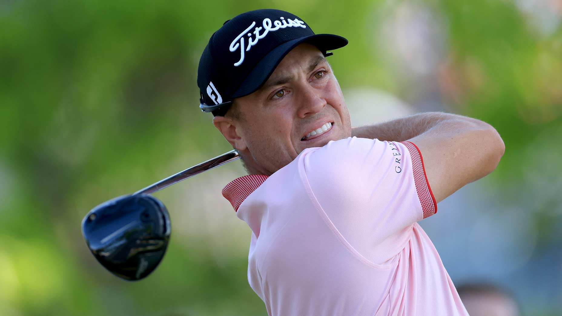 Justin Thomas hits drive at 2022 PGA Championship