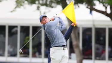 Rory McIlroy hits tee shot during 2022 PGA Championship