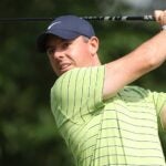 Rory McIlroy hits a tee shot during 2022 PGA Championship