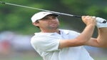 Scottie Scheffler hits iron shot during 2022 PGA Championship