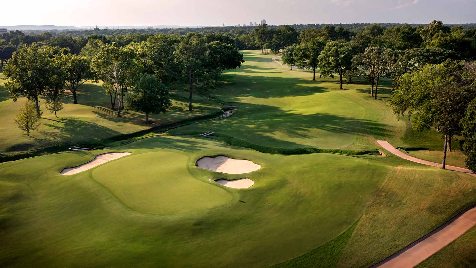 A view of the 17th hole at Southern Hills Country Club.