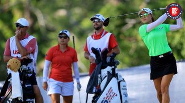 Minjee Lee hits driver at U.S. Women's Open