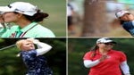 four women play golf