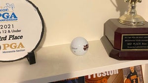 Where Preston Miller's golf ball sits.