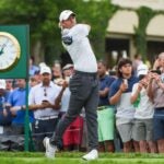 Rory McIlroy hits drive during 2021 Memorial Tournament