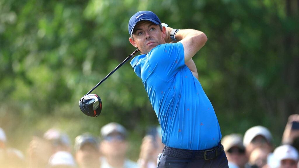 Rory McIlroy hits driver on Friday at 2022 U.S. Open