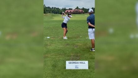 Georgia Hall prepares for round
