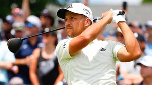 Xander Schuaffele watches drive at 2022 Travelers Championship