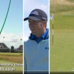 Jordan Spieth played an eventful wedge shot at the Genesis Scottish Open.