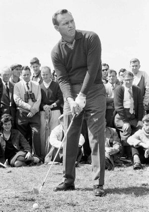 Arnold Palmer, shown in 1963, won the Open in 1961 and 1962.