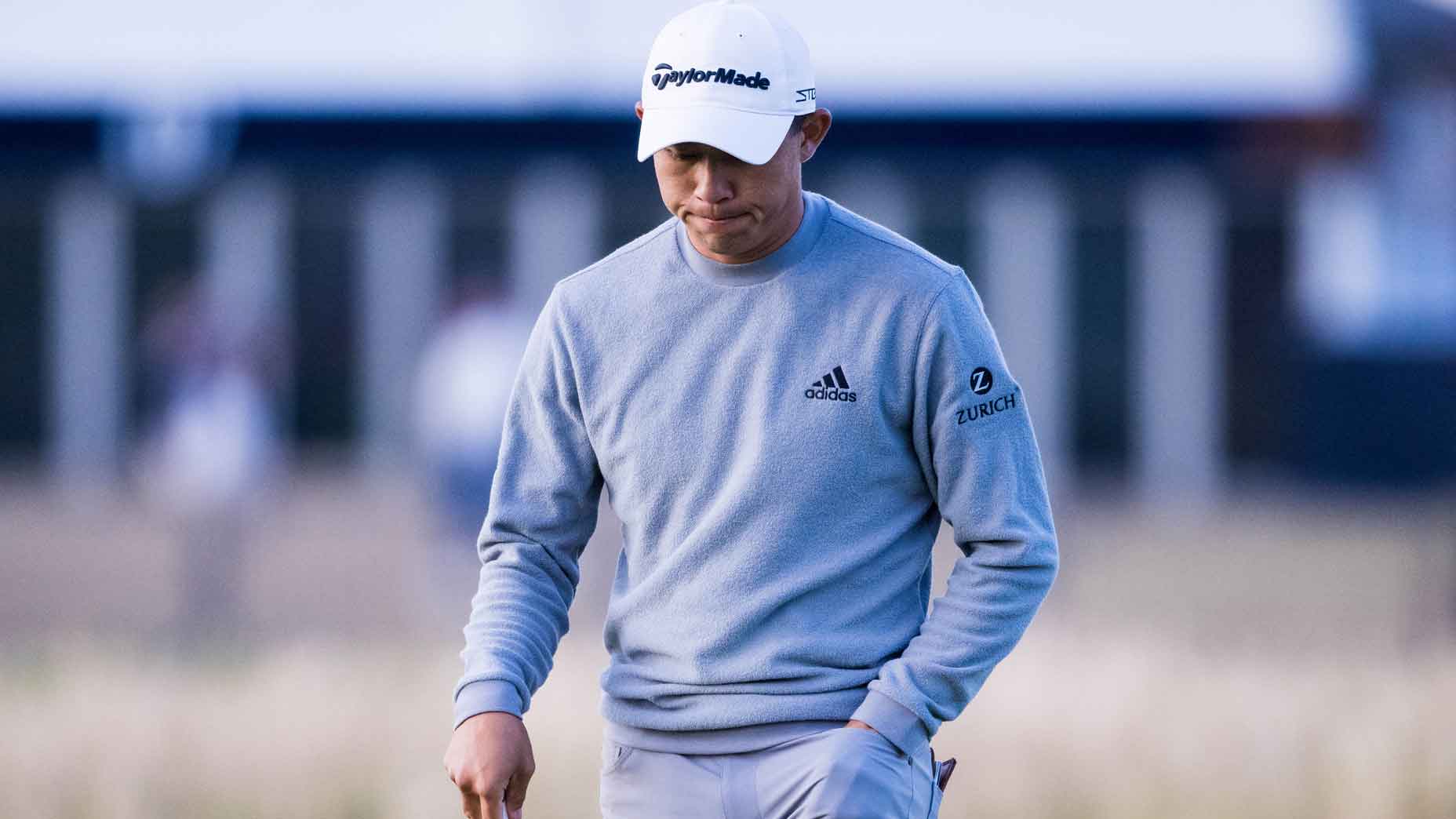 collin morikawa frowns