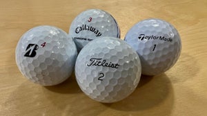golf balls close up