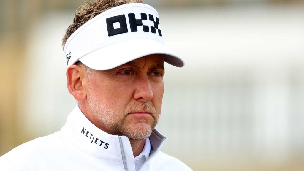 Ian poulter looks on at the open championship on thursday