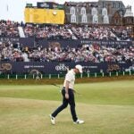Rory McIlroy walks on sunday at the old course.