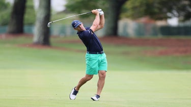 Billy Horschel hits a shot during a practice round for the FedEx St. Jude Championship