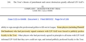 LIV golf lawsuit