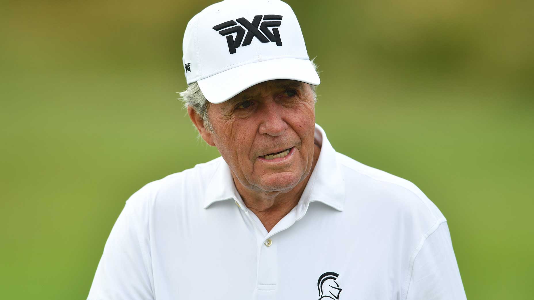 Gary Player looks on during a golf tournament