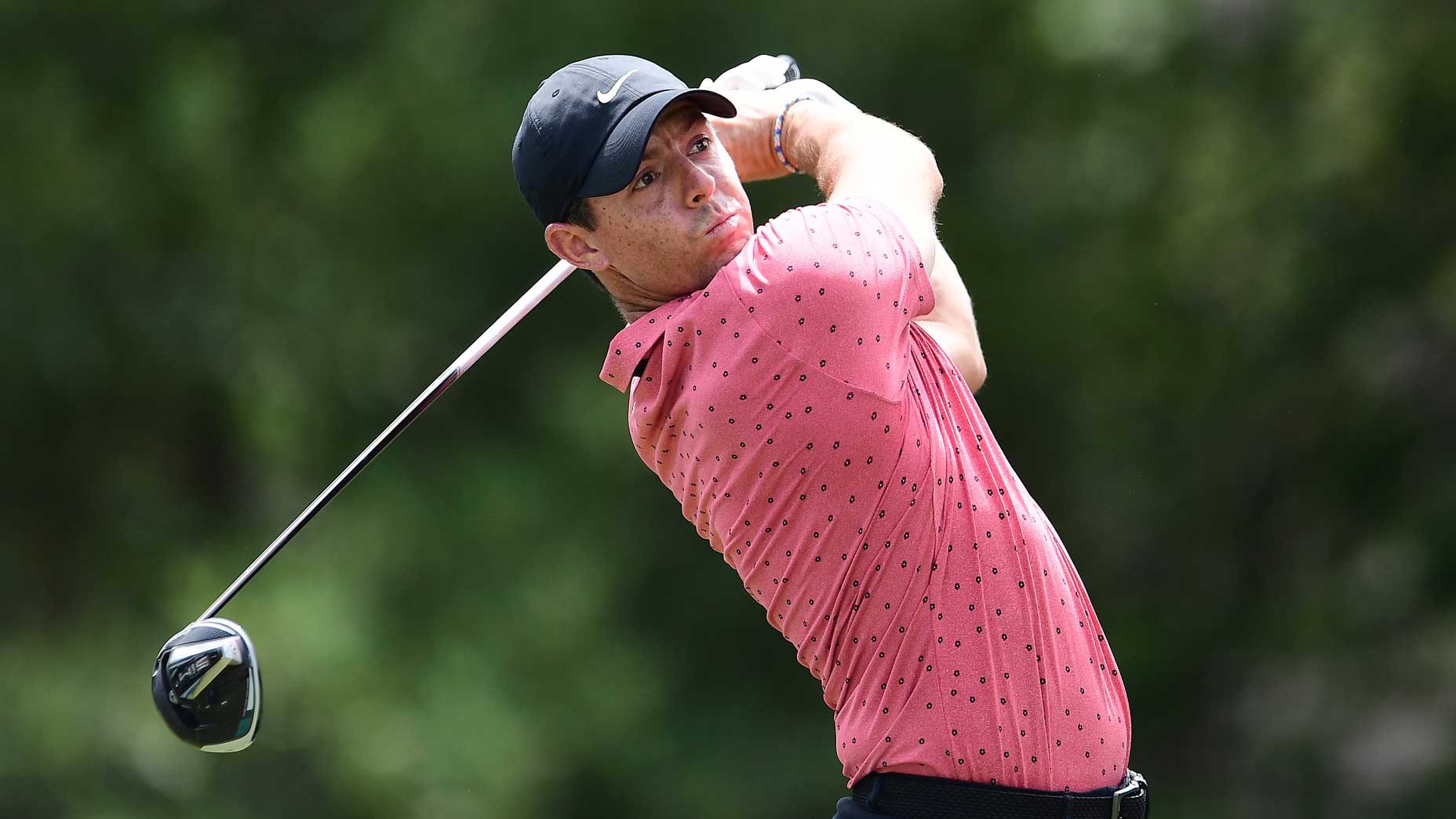 Rory McIlroy watches drive at 2021 FedEx St. Jude Championship