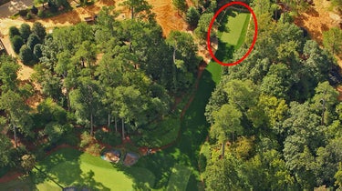 Aerial photo of Augusta National's new #13 tee.