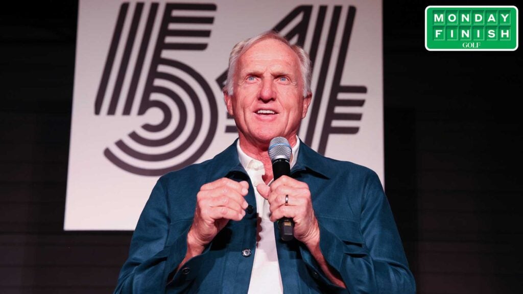 Greg Norman at LIV's Illinois event.