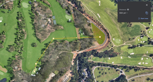 Google Earth image of Augusta National's 13th hole.