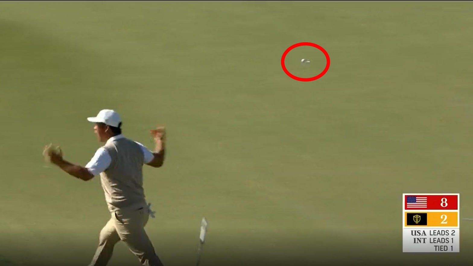 Tom Kim drains putt, drops putter and walks off hole as legend grows