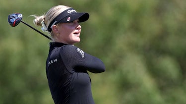 Charley Hull watches a shot during the second round in Texas on Friday.