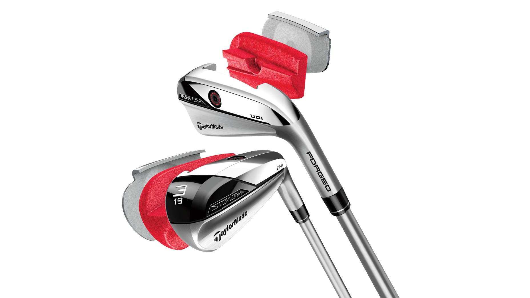 A technical diagram of the new TaylorMade UDI and DHY clubs